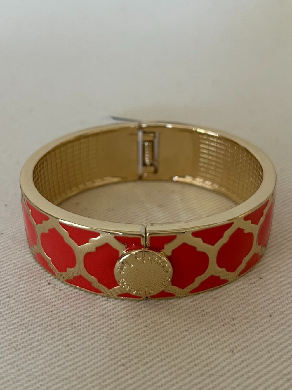Cookie Lee Bright Orange & Gold-Tone Hinged Bangle - NWT
